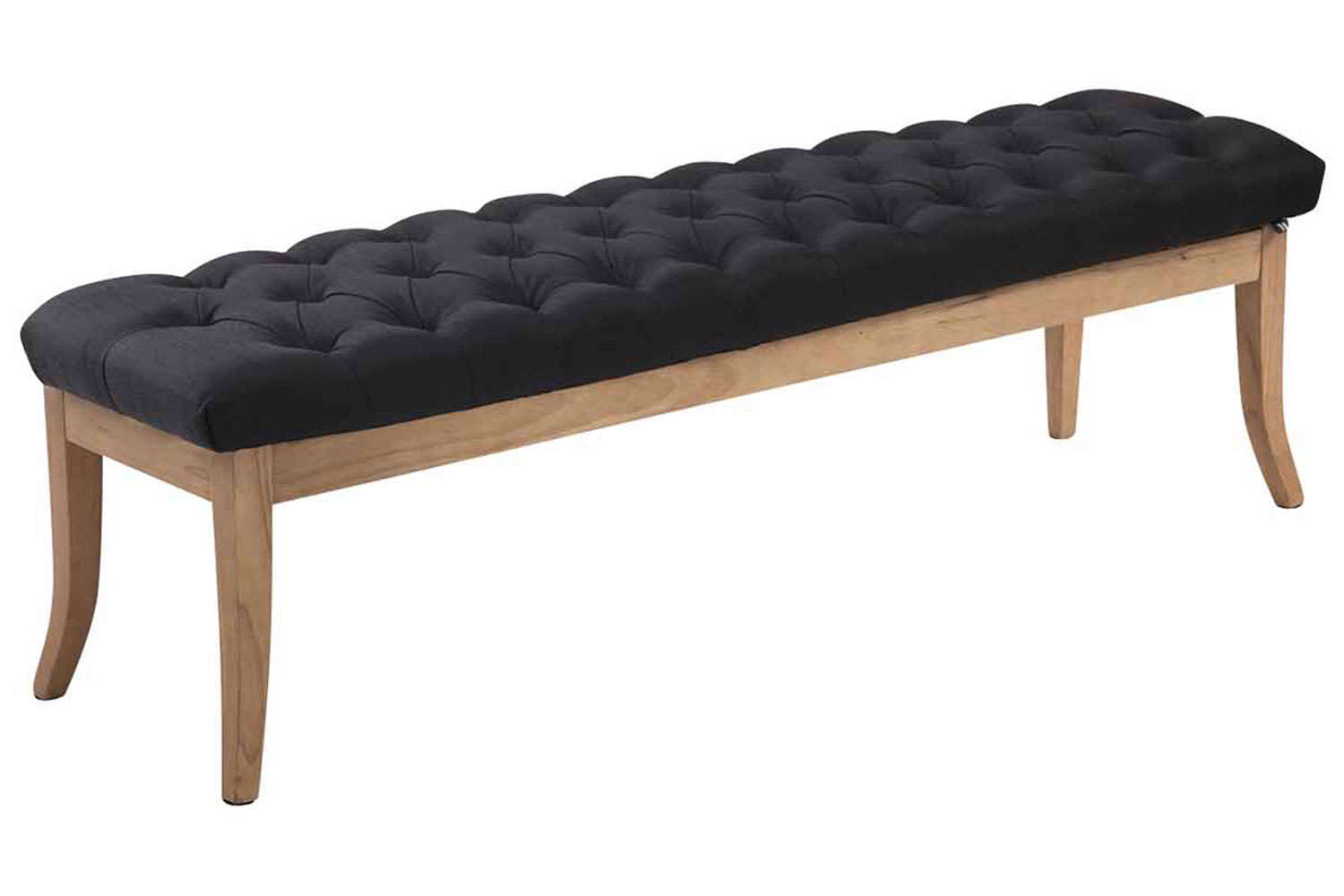 Sittbänk Ramses Tyg Antik-ljust svart 150 cm