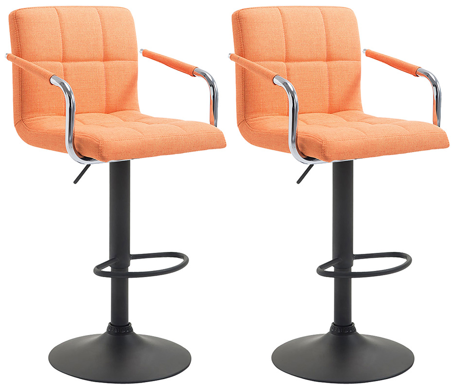 2-Pack Barstol Lucy V2 Tyg orange svart